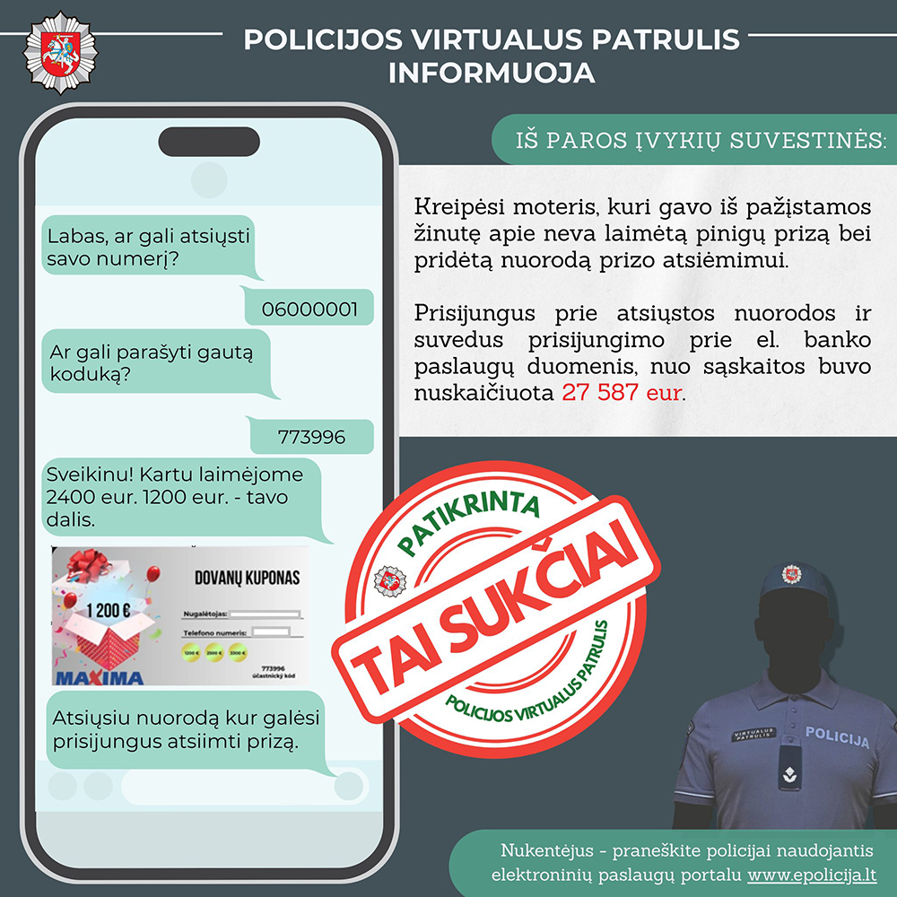 sukciavimai sms policija